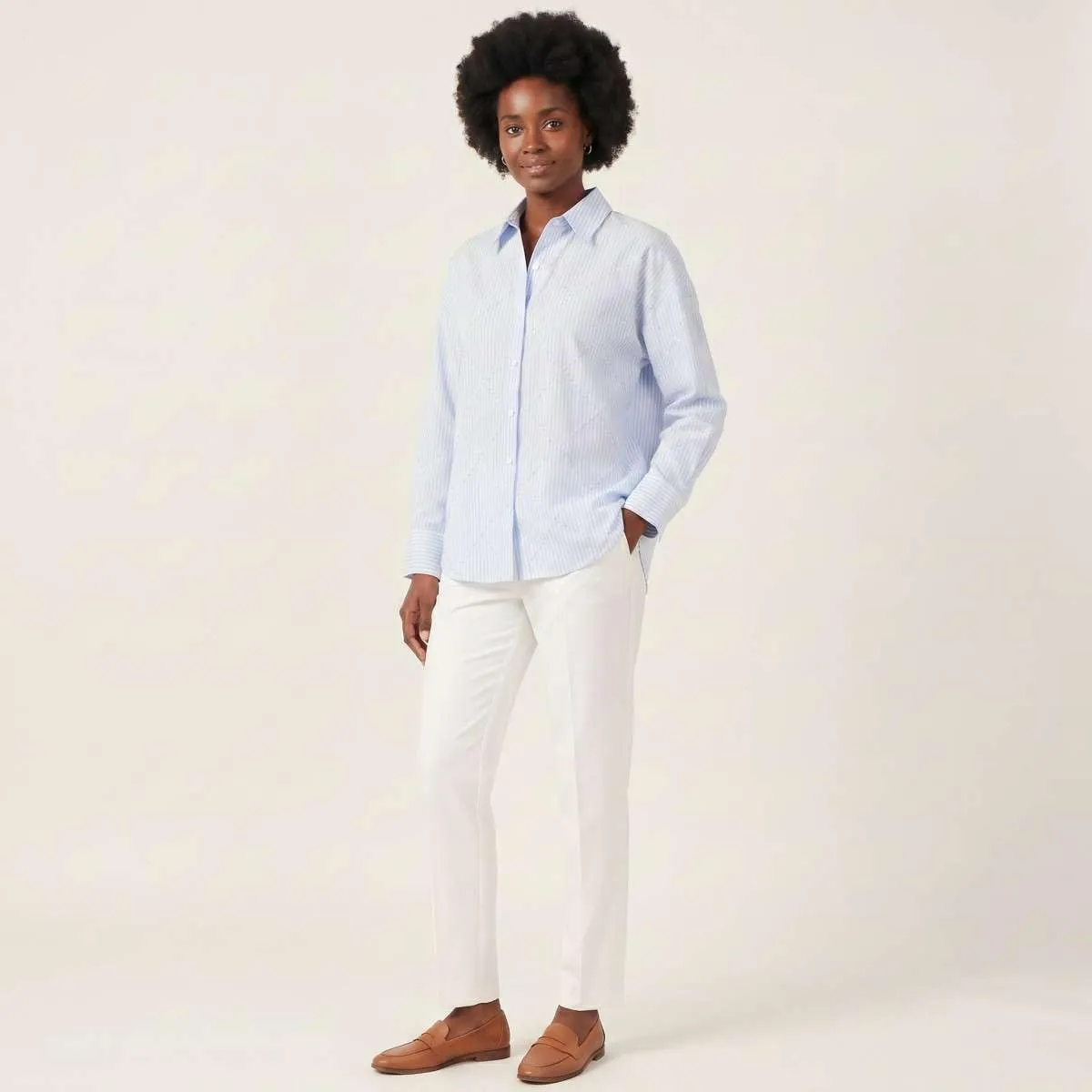 ONLY Onlzelena camicia celeste slim coreana