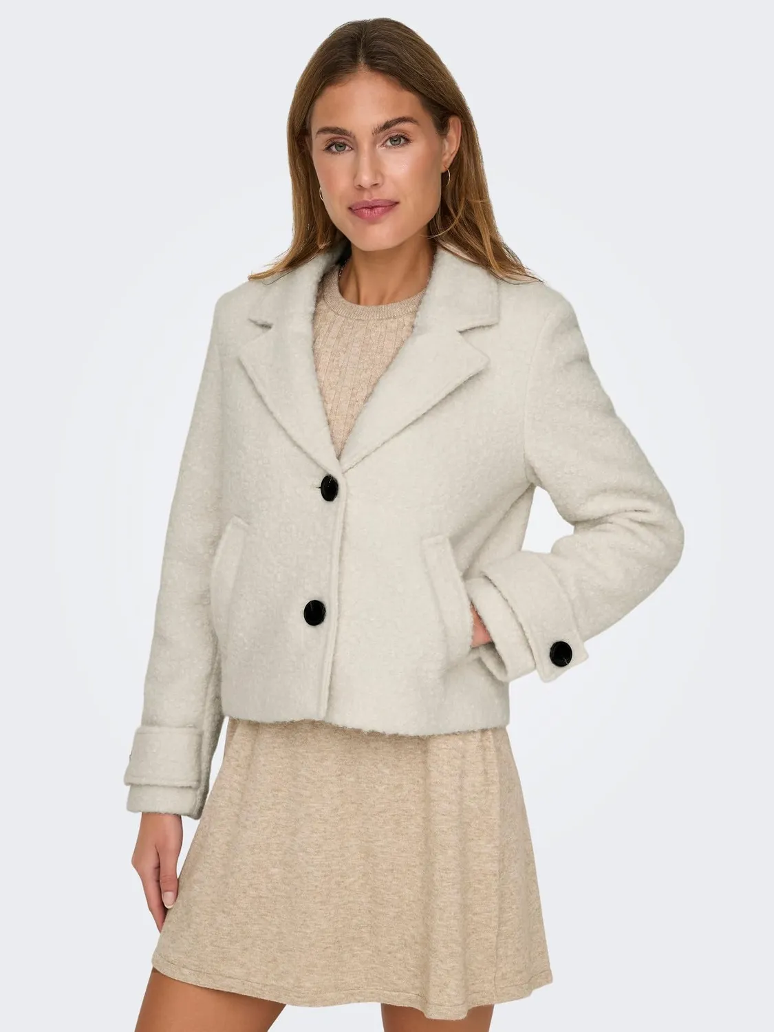 ONLY Onlvaleria Giacca Teddy Donna L Pumice Stone