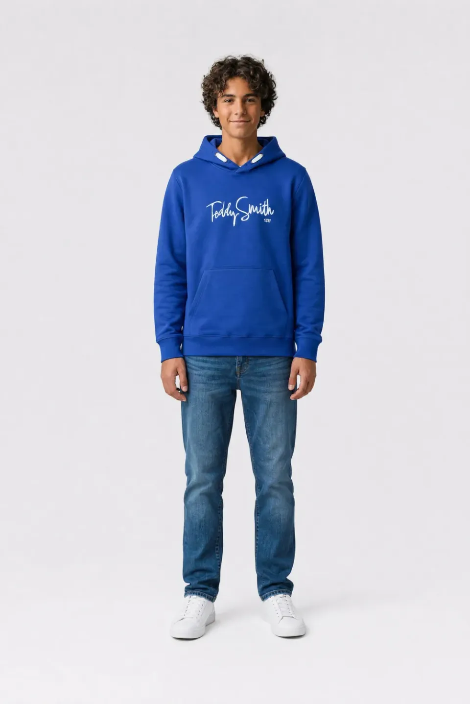Teddy Smith S-Evry Hoody JR felpa bambino blu peps cotone