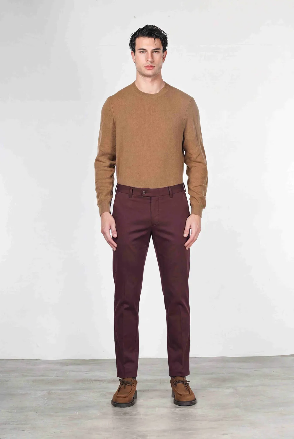 Mason's Torino Flex chino uomo raso slim bordeaux