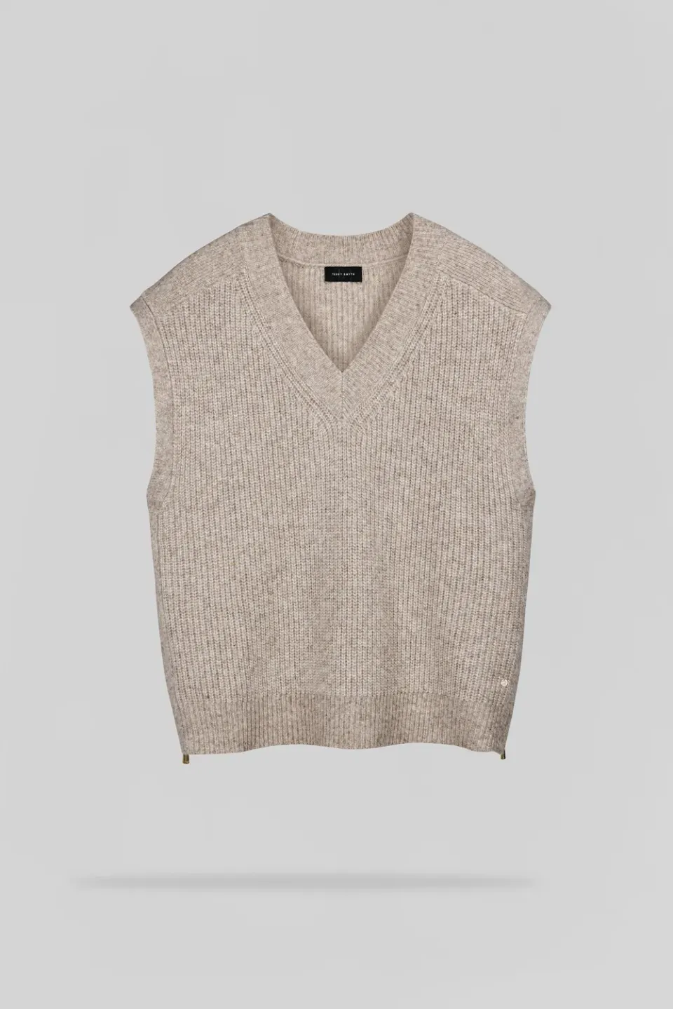 Teddy Smith P-Milo Chocolat Gilet Donna Scollo V Zip