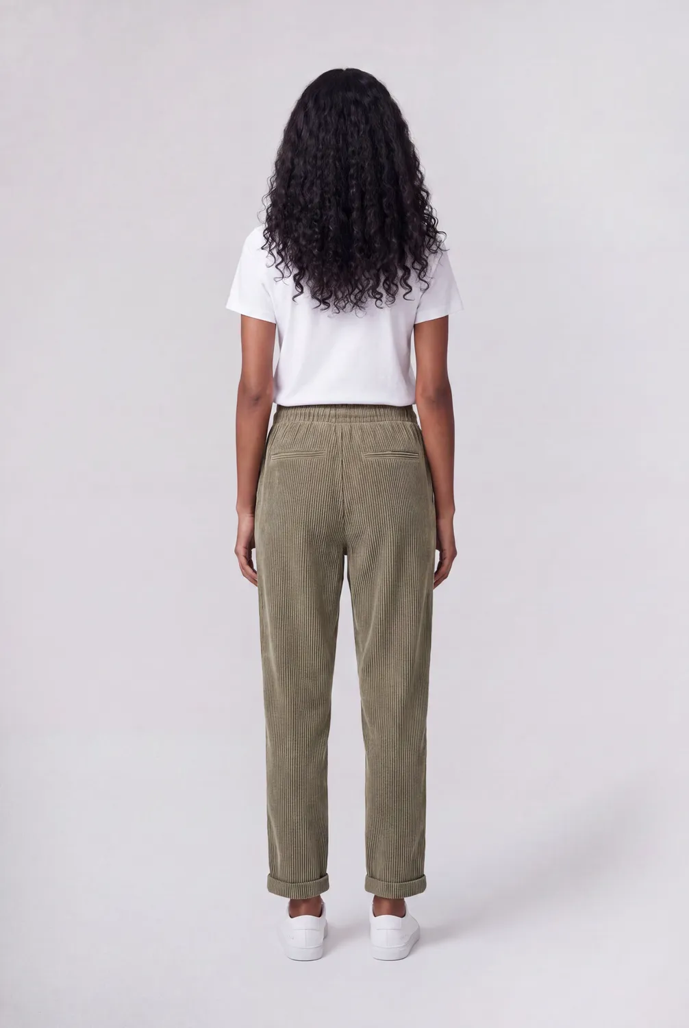Teddy Smith Teddy Velours Pantalone Donna Kaki Velluto Costa Relaxed
