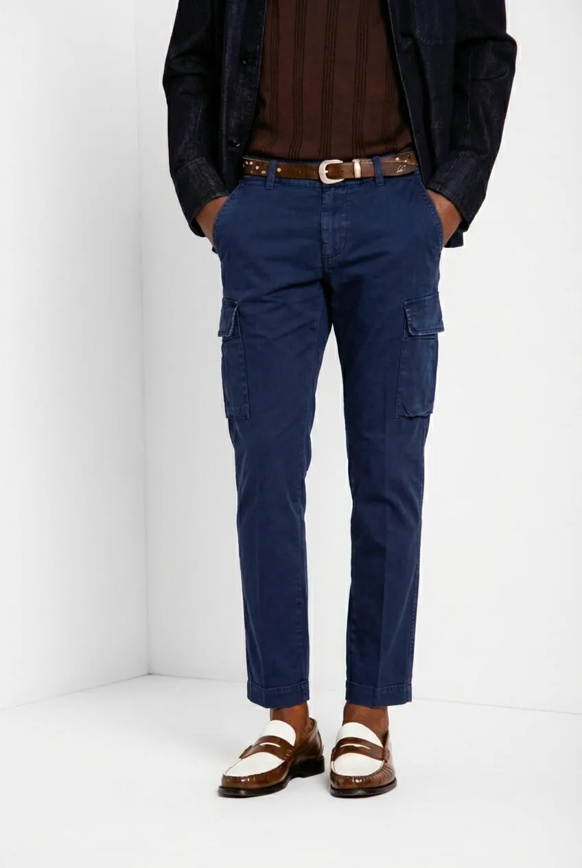 Mason's Chile pantalone cargo blu navy extra slim