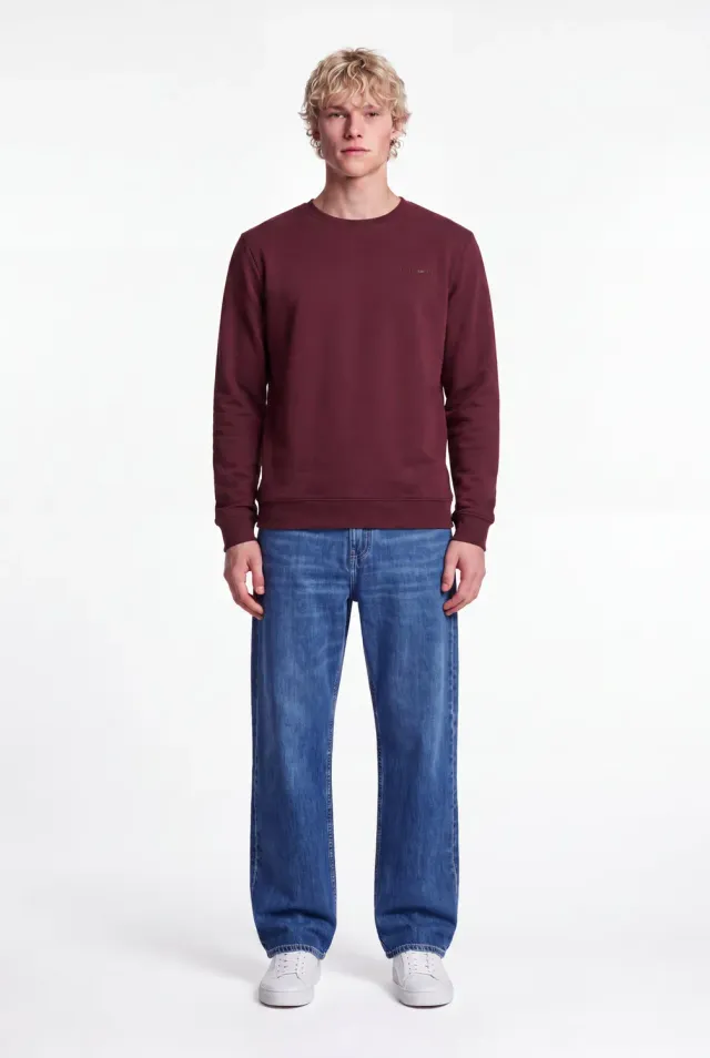 Teddy Smith S-Nark felpa uomo bordeaux felpata girocollo