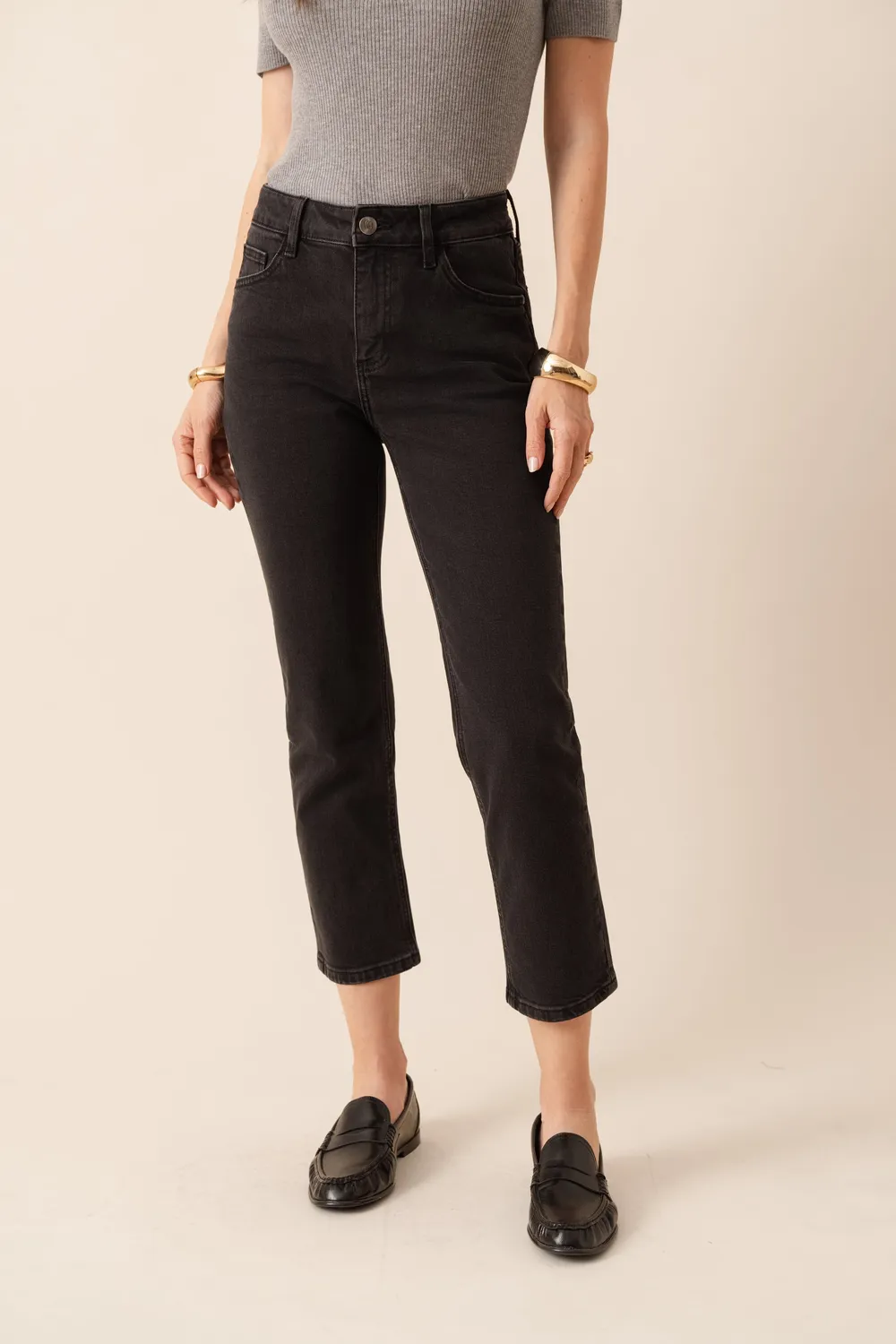 Oraije Mia jeans mom fit grigio scuro petite