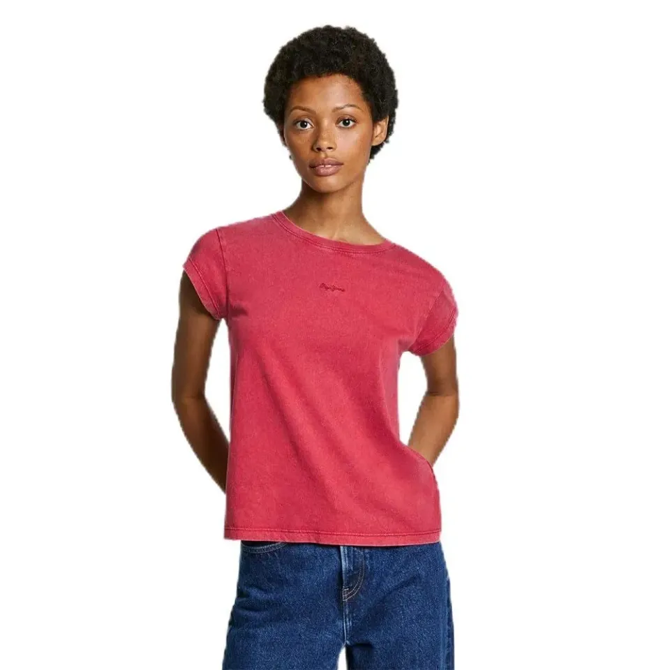Pepe Jeans Felice T-Shirt Donna Blu Navy Lavato acido
