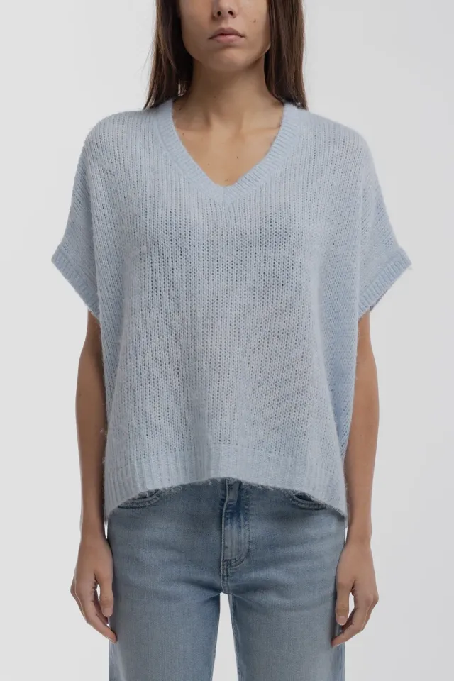 Teddy Smith P-Mochi Maglia Donna Azzurra Lana