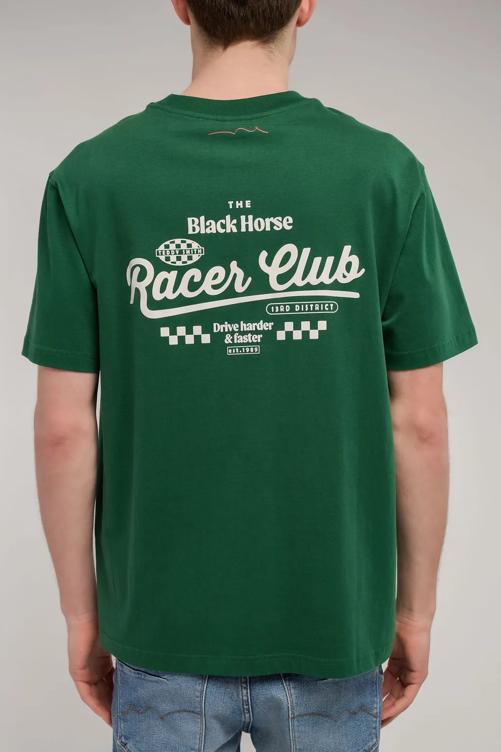 Teddy Smith T-Racer MC t-shirt verde manica corta ampia