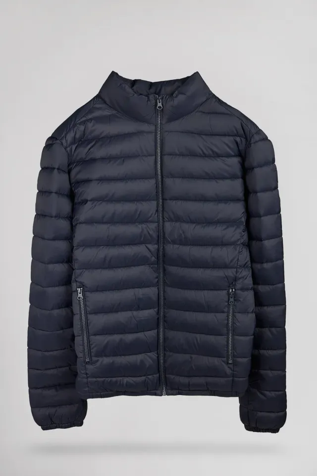 Teddy Smith Blight piumino blu navy cappuccio uomo