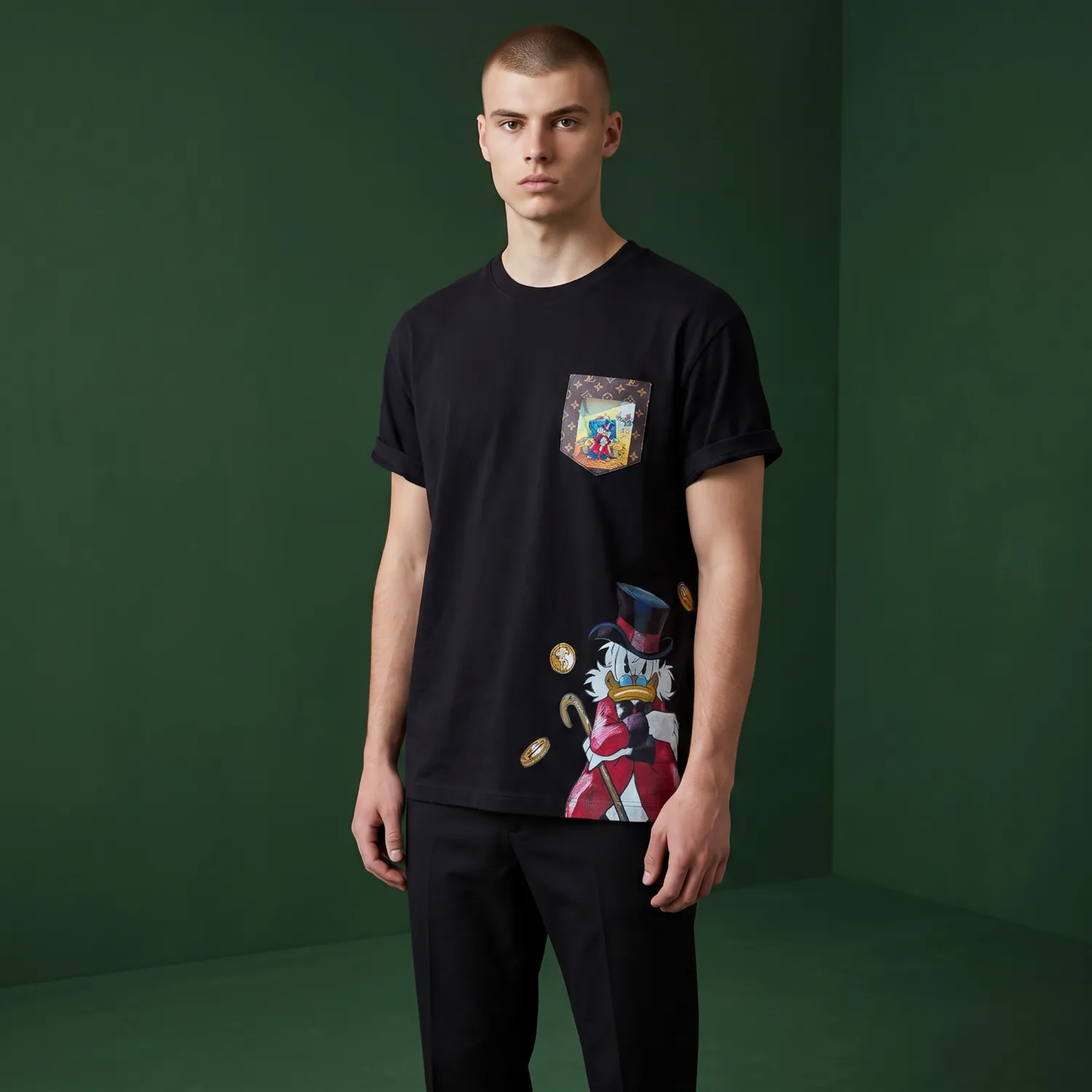 Never Say Never Zio Paperone t-shirt dipinta a mano