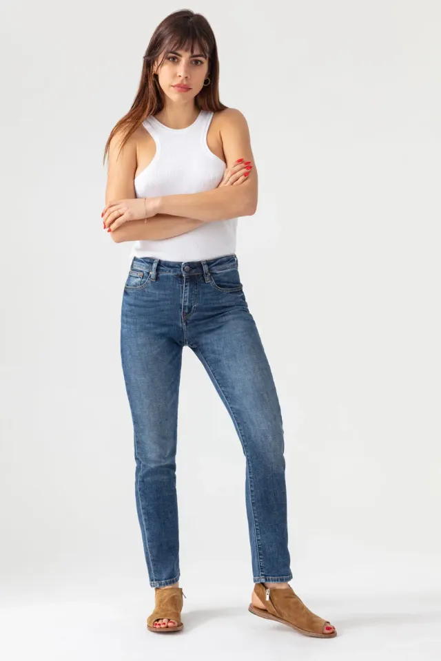 Acquaverde Crystal Jeans Slim Worn Dark