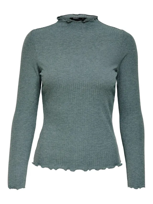 ONLY Onlemma top donna maniche lunghe scollo alto