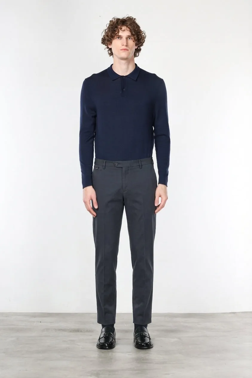 Mason's New York Pantalone Chino Gabardina Blu Notte Regular