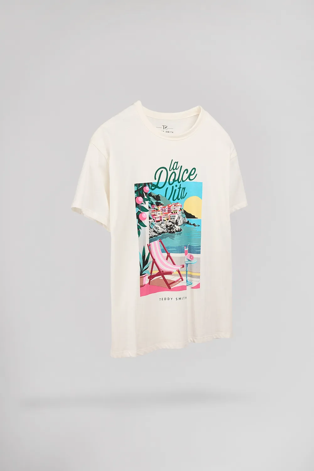 Teddy Smith T-Positano t-shirt oversize donna white