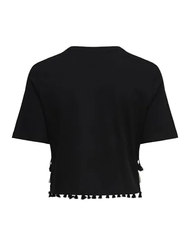 ONLY Onlfilippa Life Tassel top nero S