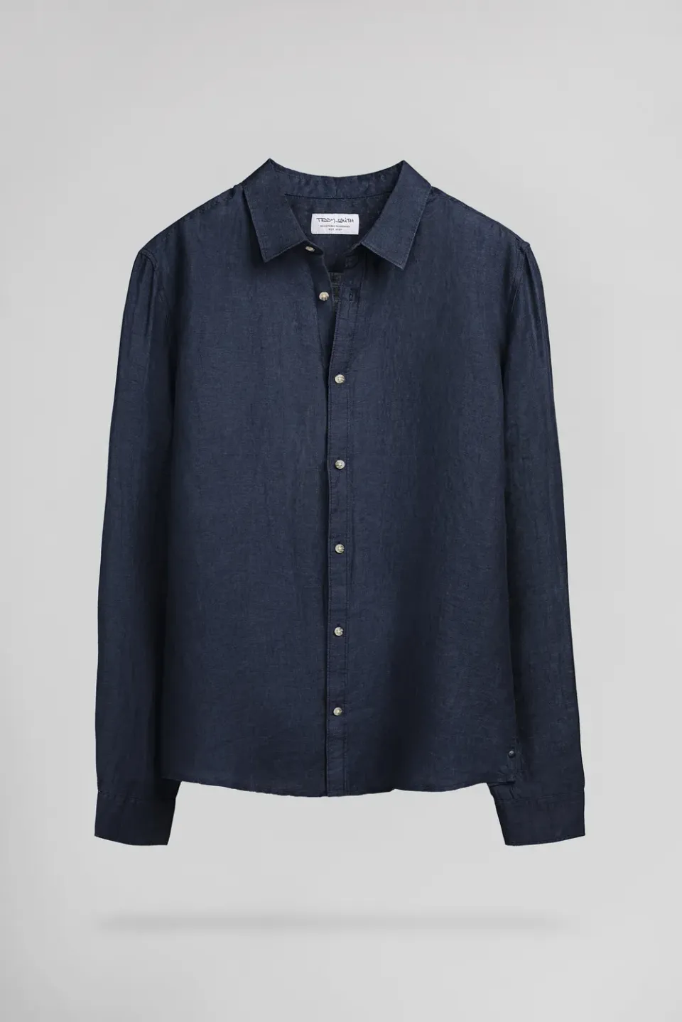 Teddy Smith C-Linen ML camicia lino blu navy regular
