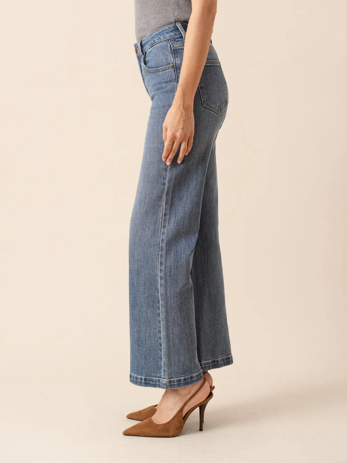 Oraije Mona jeans flare blu stone chiaro denim