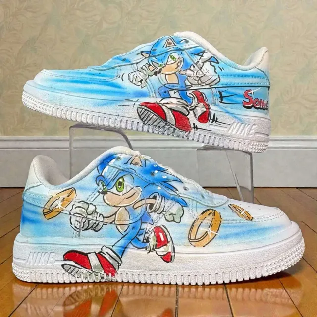 Nike Air Force 1 Sonic sneakers dipinte a mano blu
