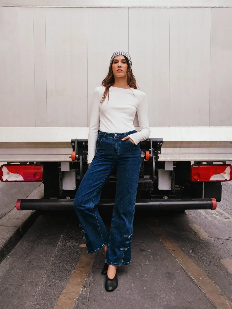 Oraije Ambre jeans flare donna blu scuro
