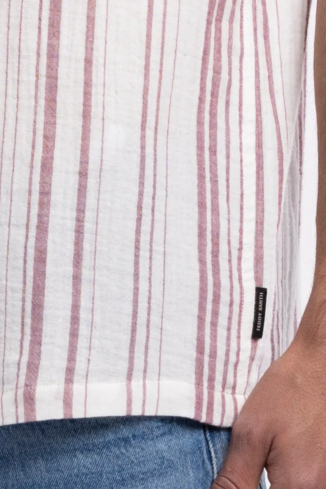 Teddy Smith C-Celestio Camicia Uomo Righe Rosso