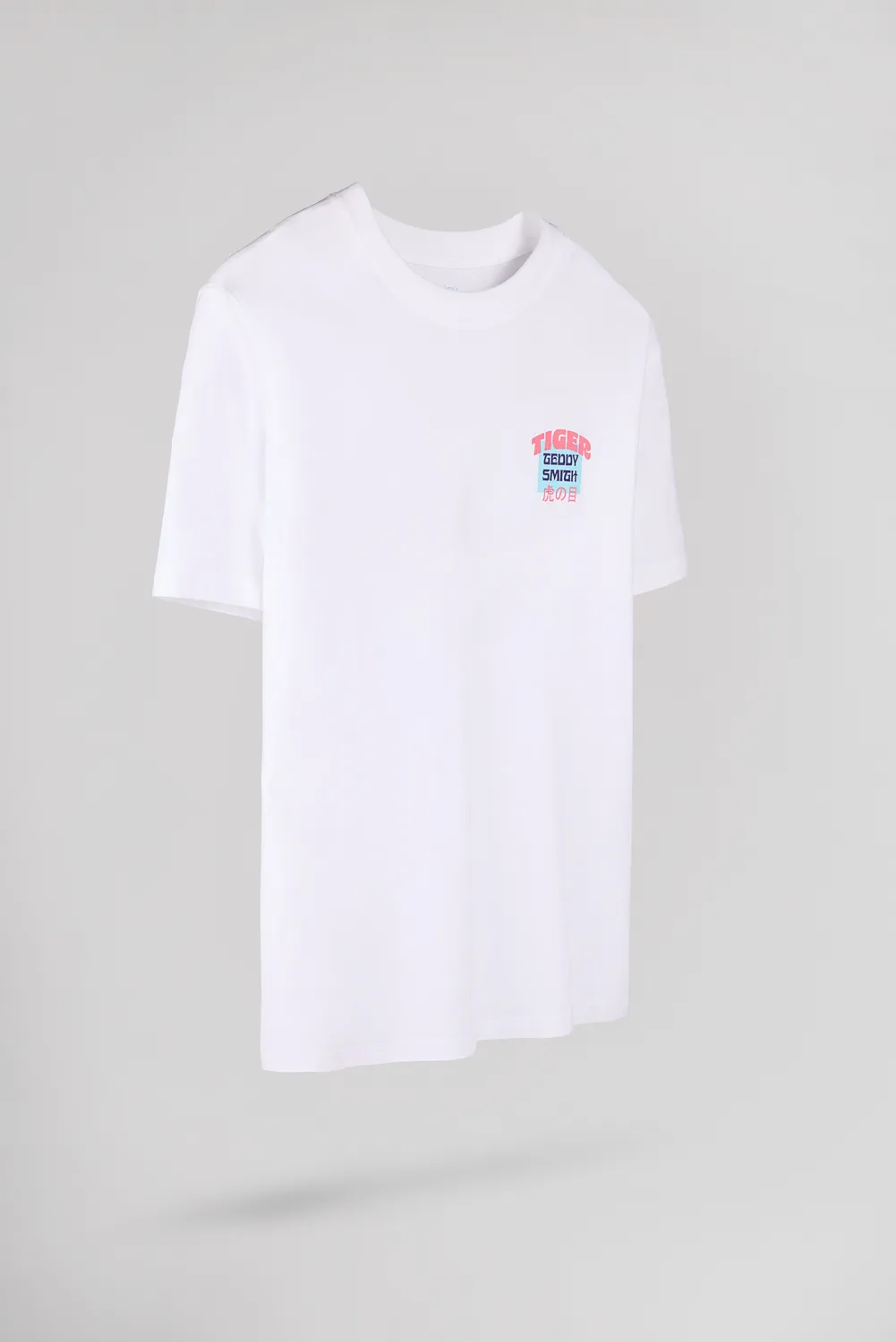 Teddy Smith T-Tiger T-shirt Uomo Bianca Tigre Cotone