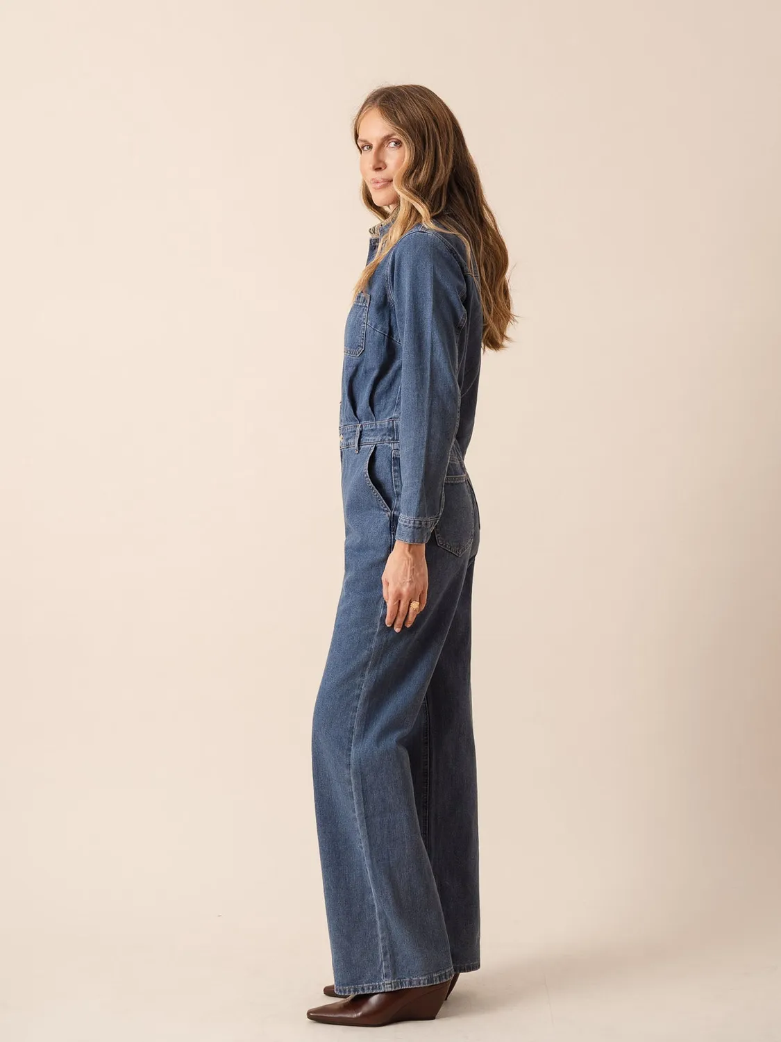 Oraije Charly tuta jeans workwear blu stone
