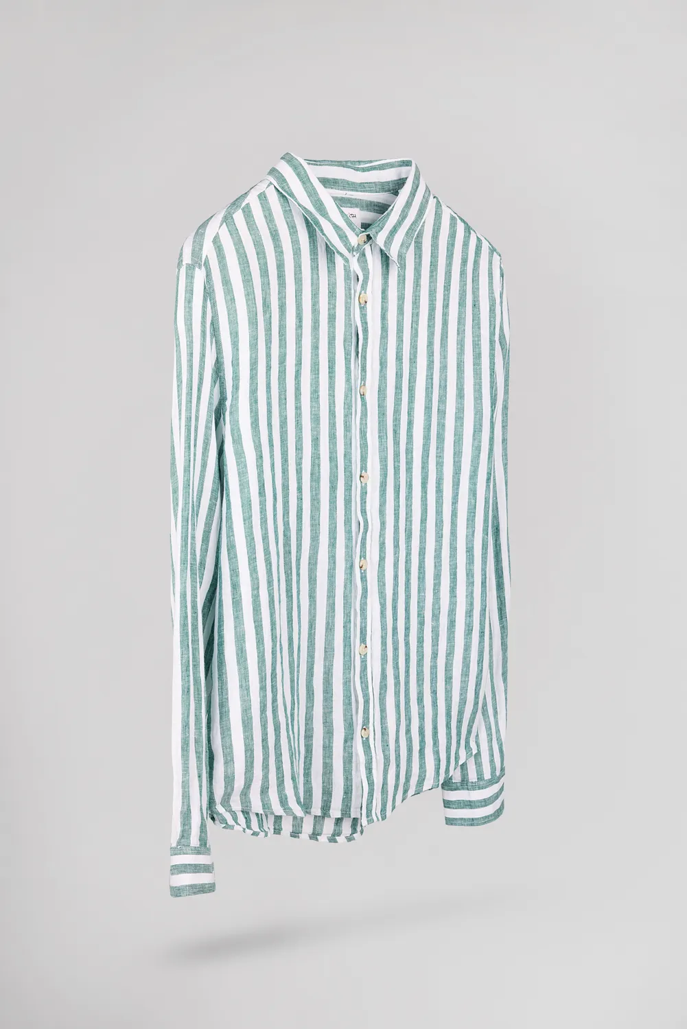 Teddy Smith C-Linen Stripe camicia lino verde forest uomo