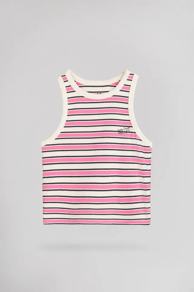 Teddy Smith D-Anna JR canotta bambina bubble pink righe