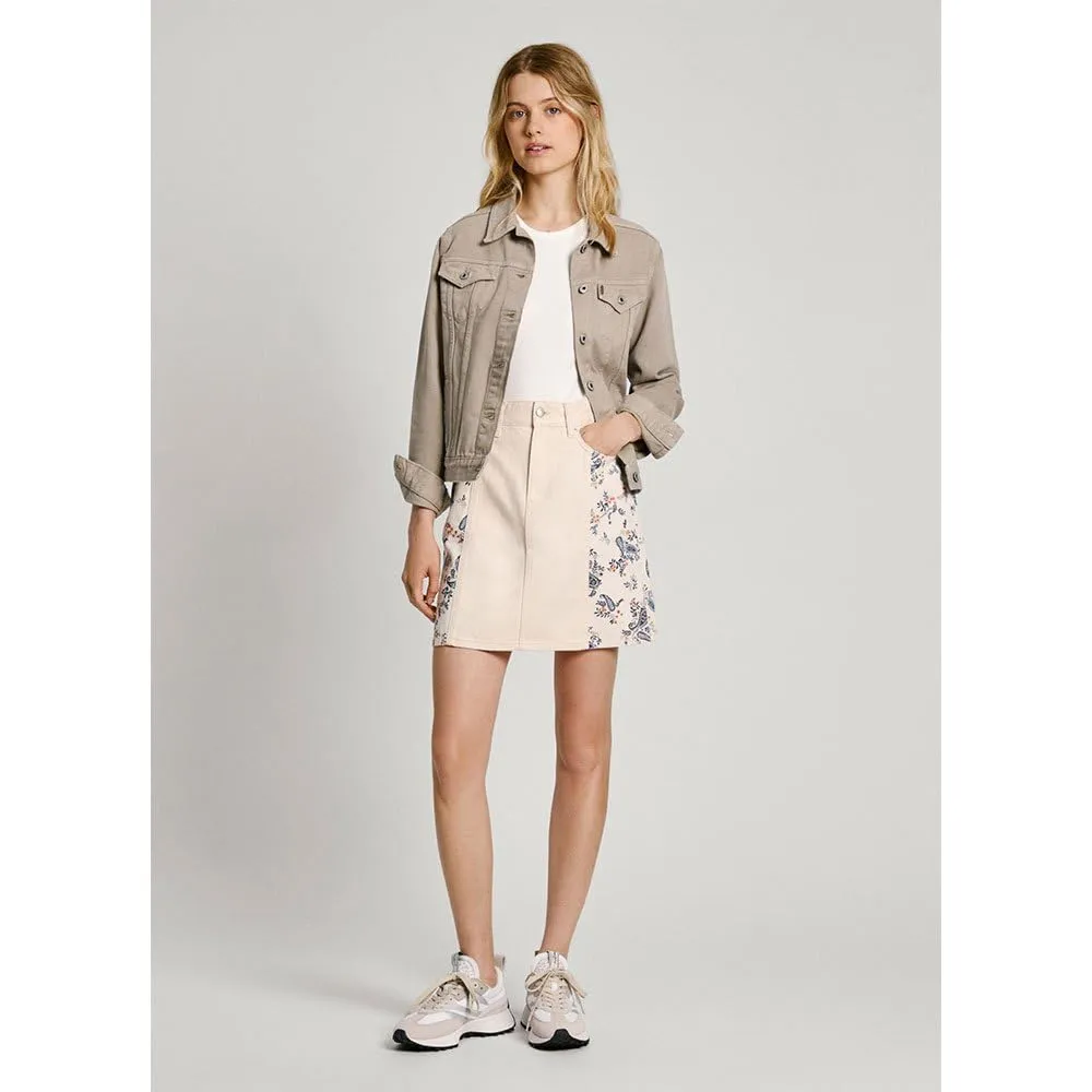 Pepe Jeans Gonna Jeans Donna S Ecru Paisley