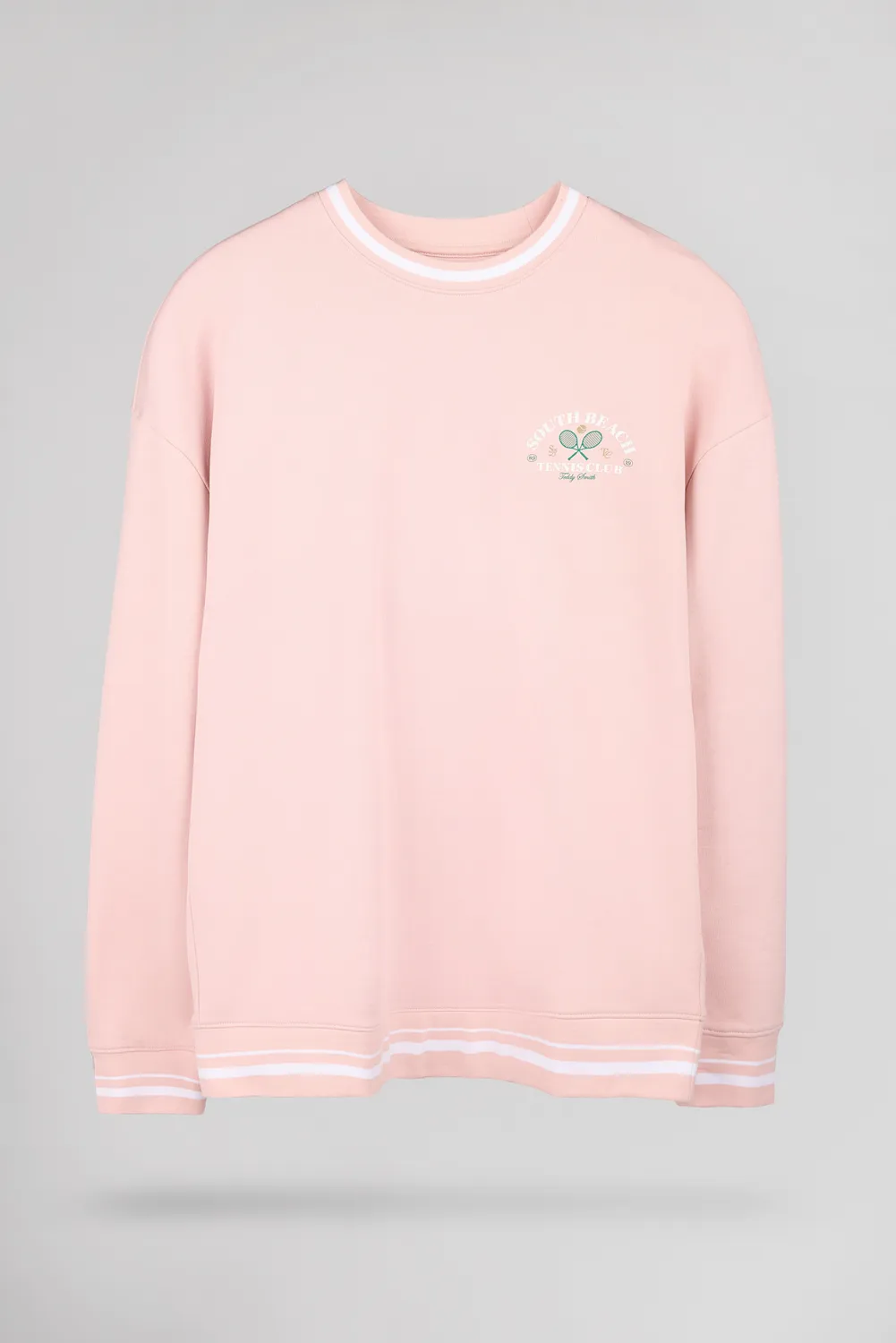 Teddy Smith S-House RC Felpa girocollo Rose Pastel french terry
