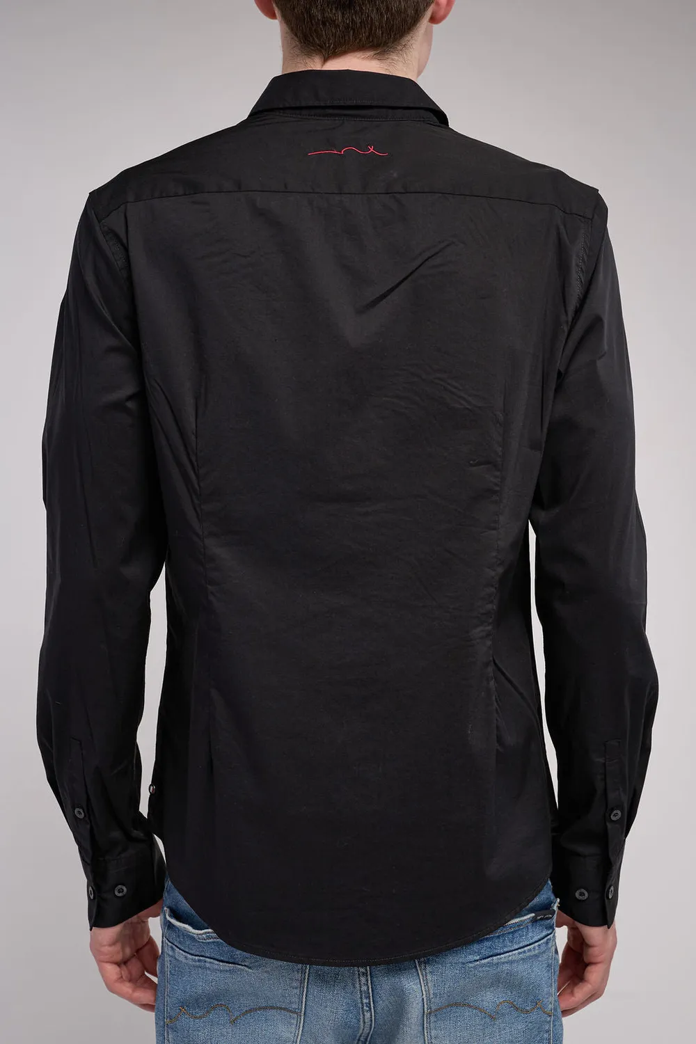 Teddy Smith C-Oswald ML Camicia Uomo Charbon Elasticizzata