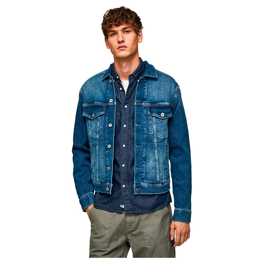 Pepe Jeans London Pinner Dlx giacca jeans uomo blu denim