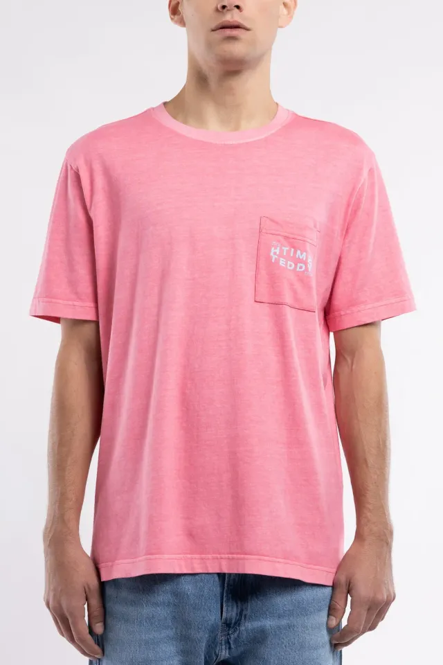 Teddy Smith T-Squad MC t-shirt uomo rosa vif delavé