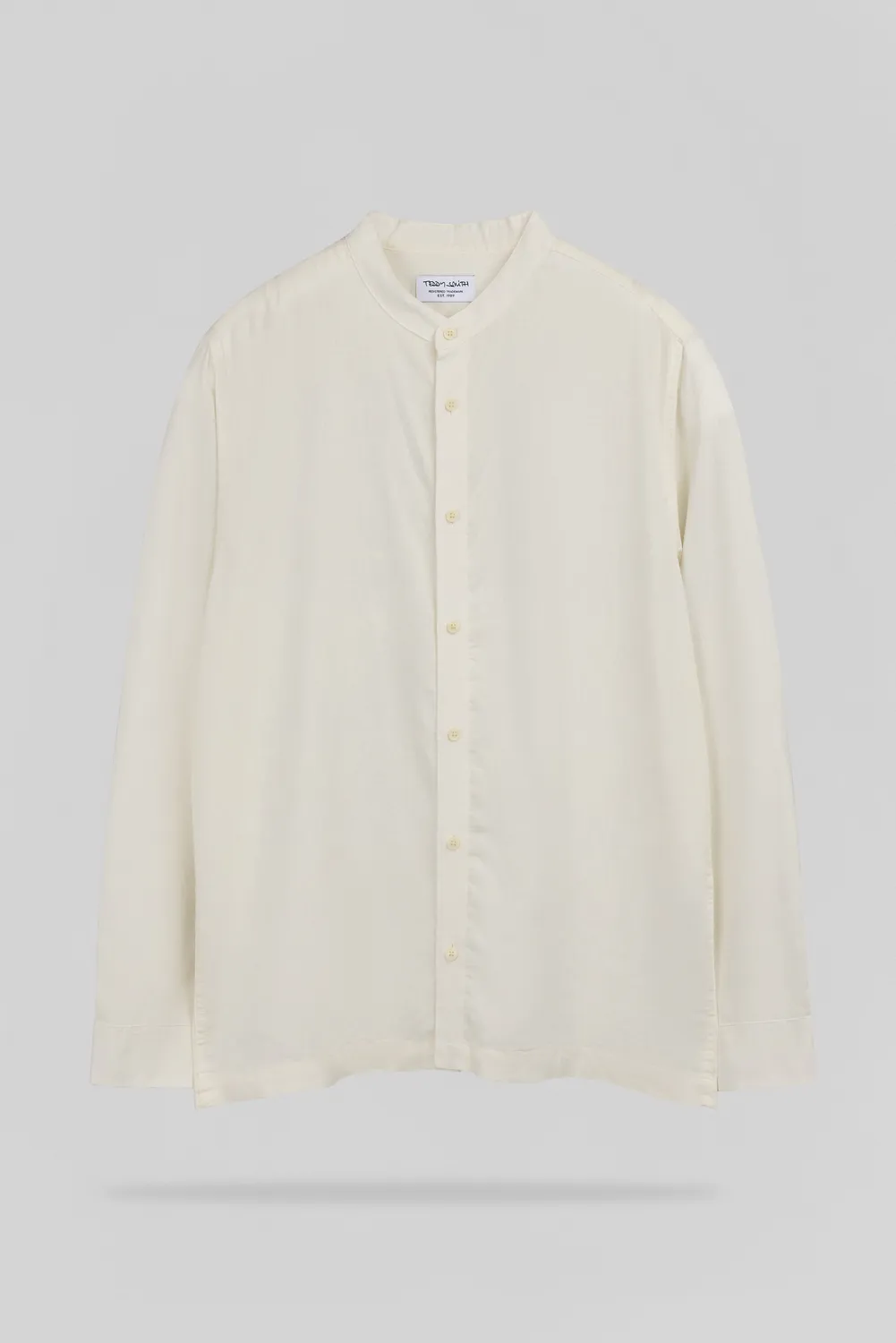 Teddy Smith C-Jord ML Camicia Uomo Cream Collo Mao Lino