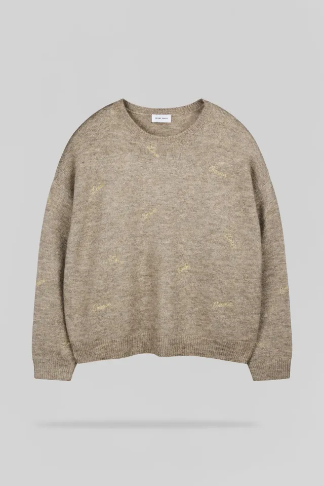 Teddy Smith P-Elie Maglione Donna Beige Ricamato
