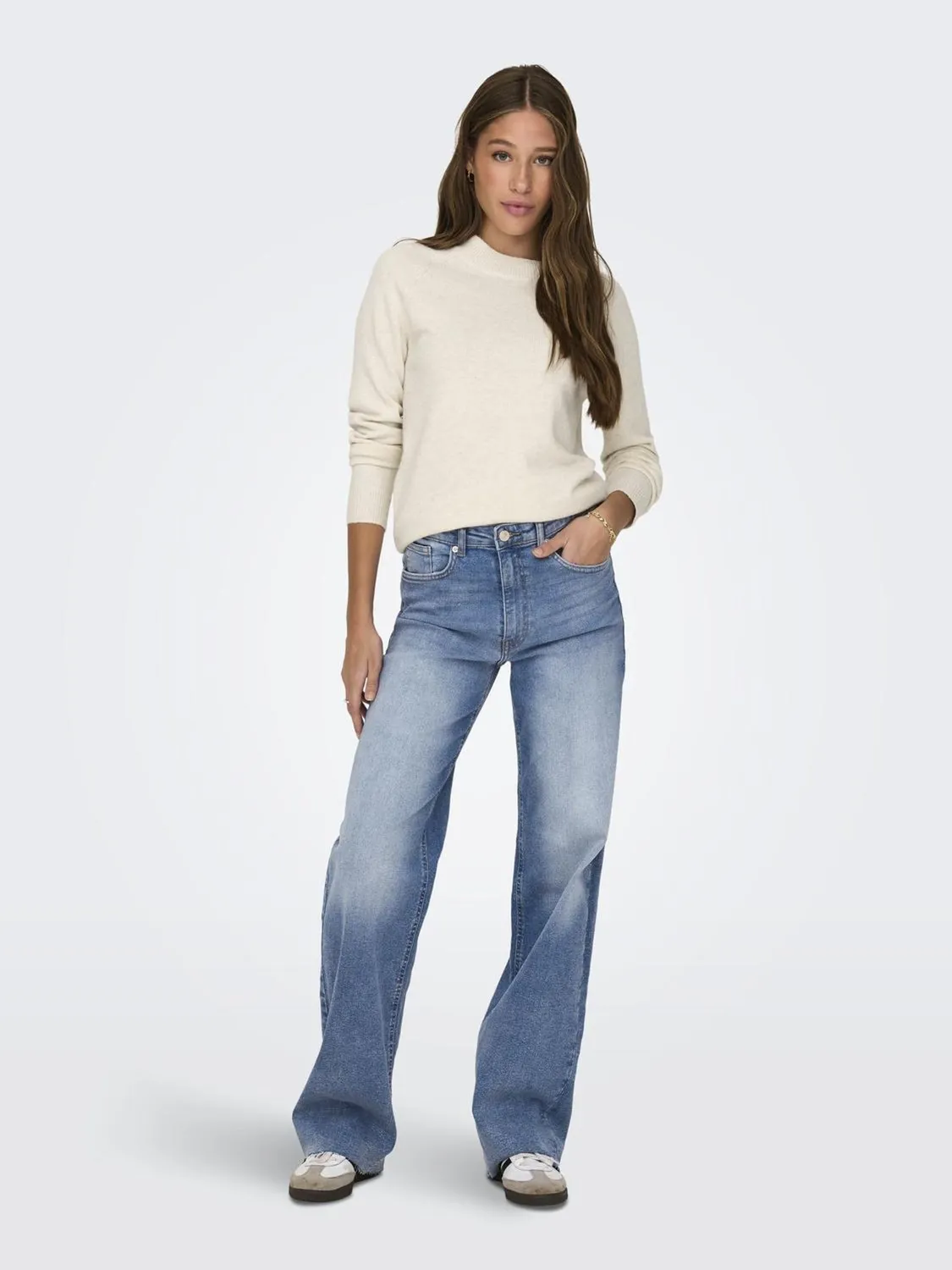 Only Onlrica pullover donna scollo a V maglia