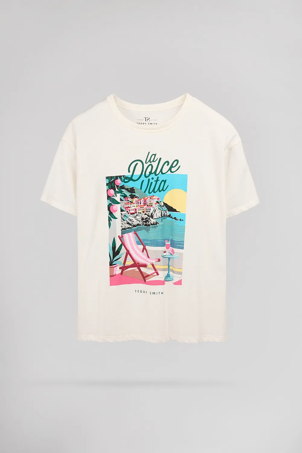 Teddy Smith T-Positano t-shirt oversize donna white