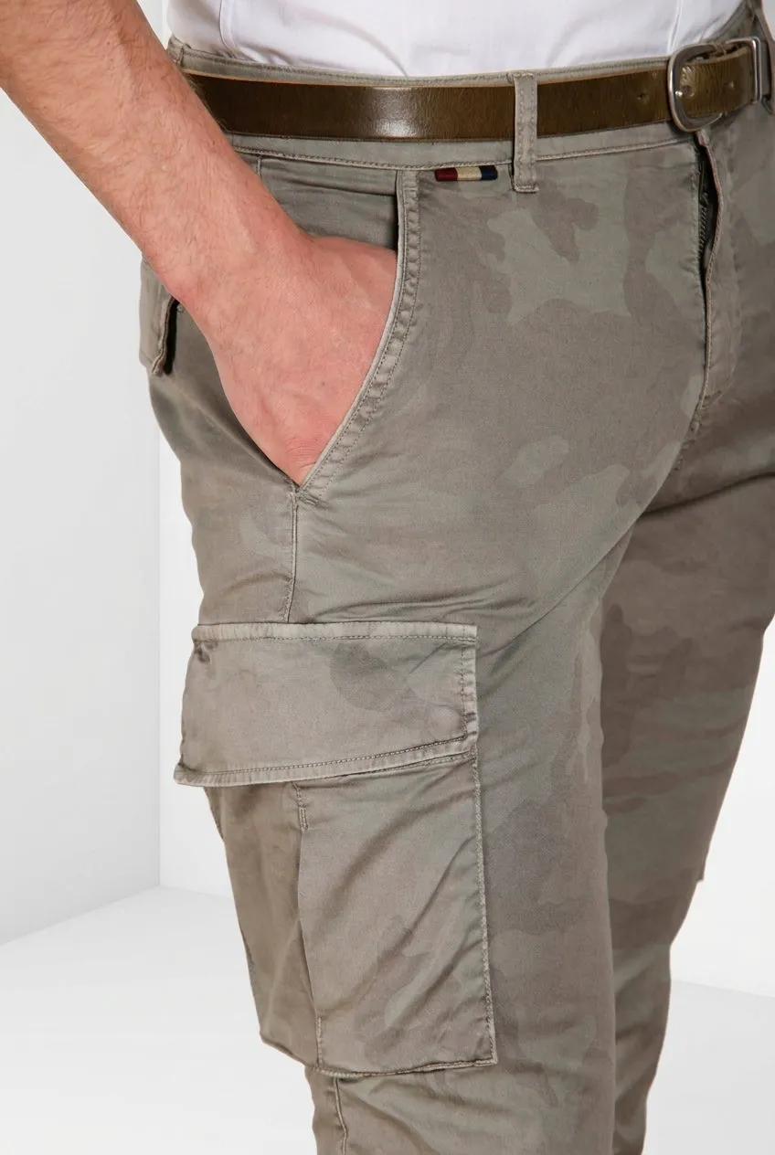 Mason's Chile pantalone cargo uomo salvia camouflage extra slim