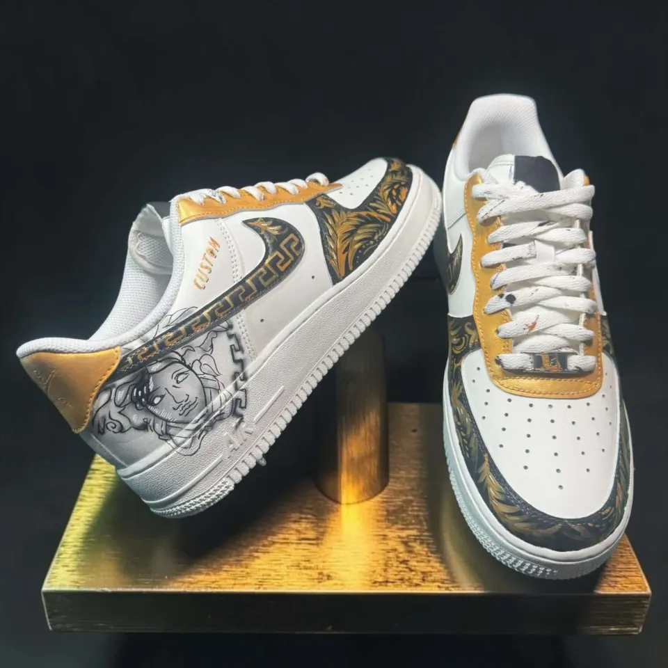 Never Say Never Versace Nike Air Force 1 Sneakers Dipinte