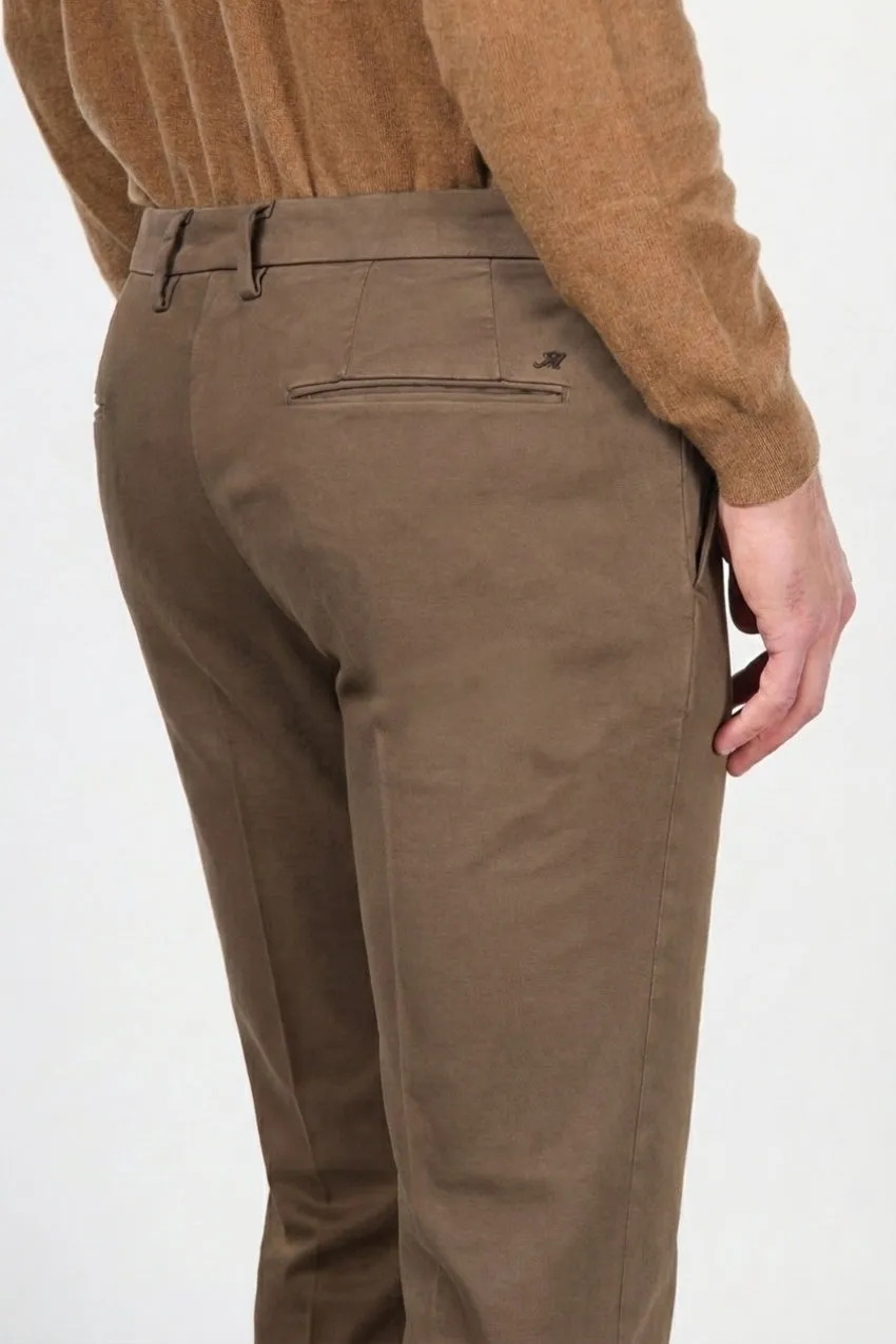 Mason's Torino Flex pantalone chino uomo marrone slim