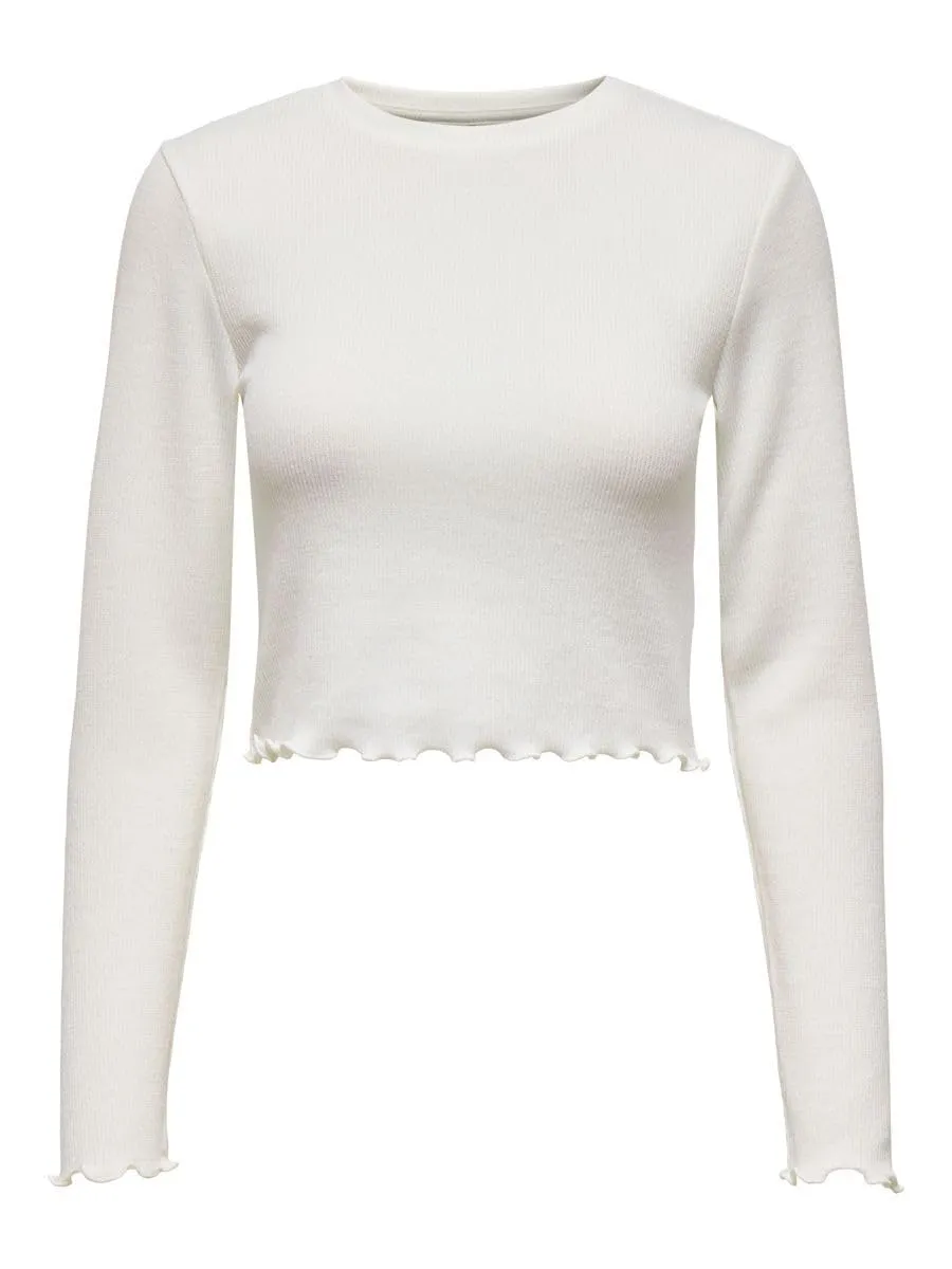 Only Onlkitty Top Cropped Donna L Maniche Lunghe Jersey