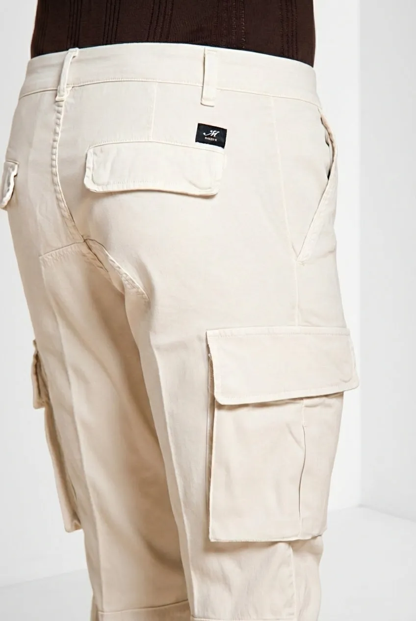 Mason's Chile Pantalone Cargo Raso Gesso Extra Slim