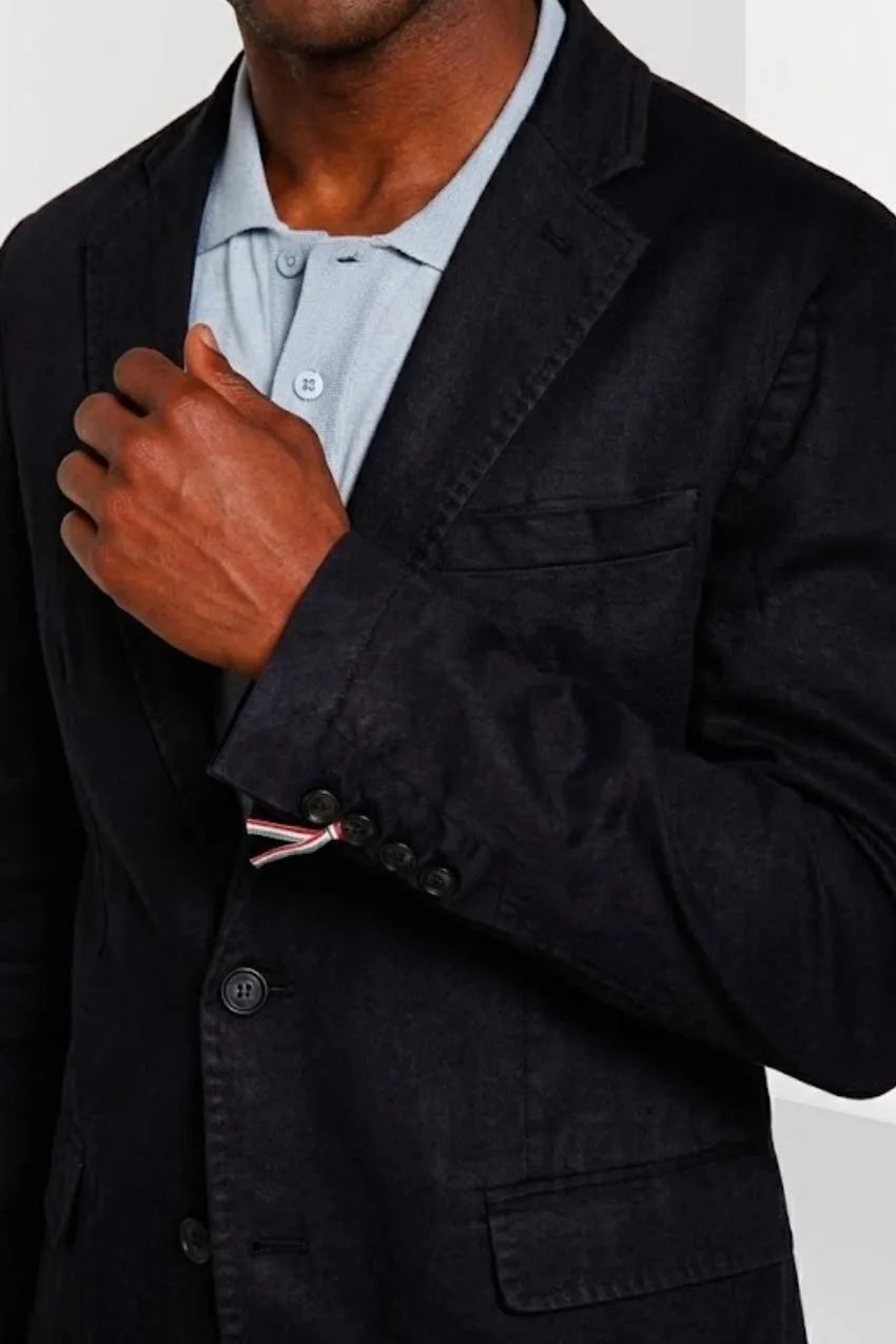 Mason's Da Vinci blazer uomo blu notte lino cotone