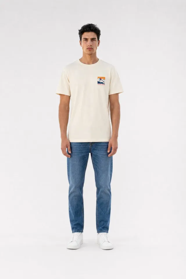 Teddy Smith T-Mountain MC Cream t-shirt crema loose fit
