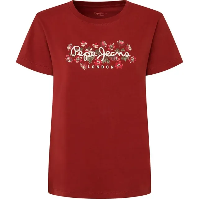 Pepe Jeans Ginny T-Shirt Donna Bianca cotone logo floreale