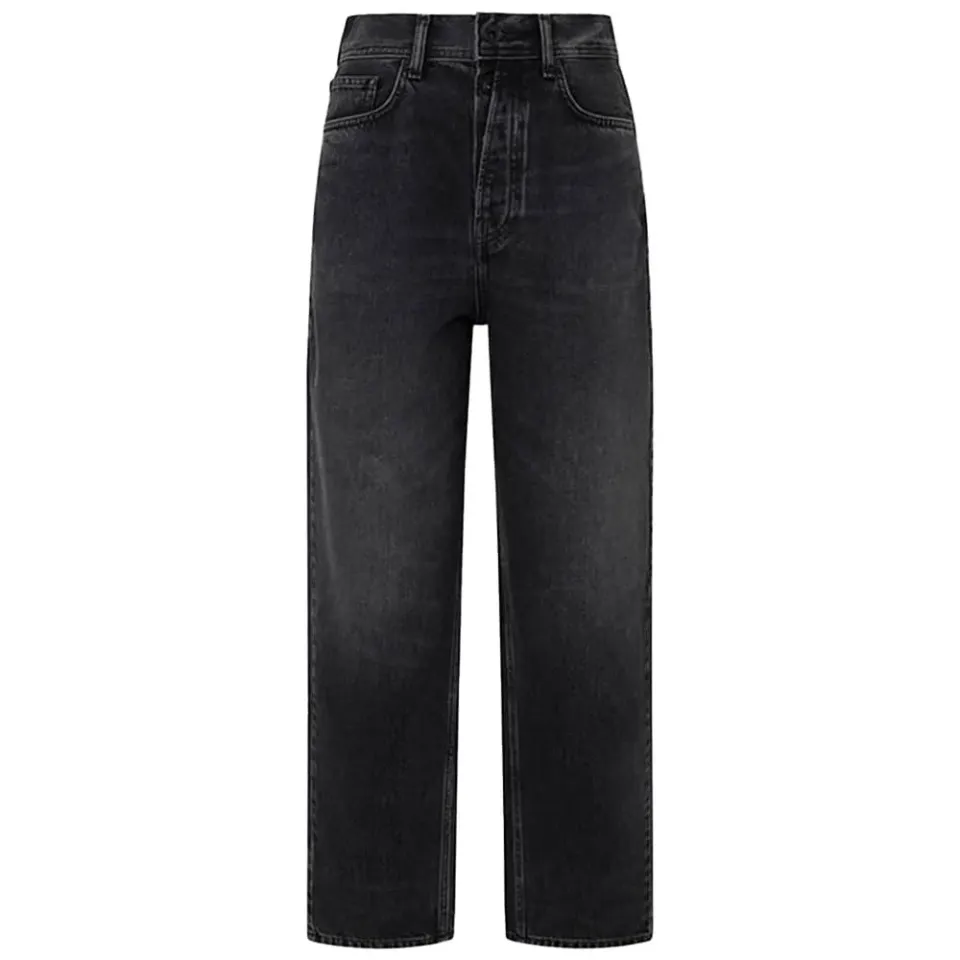 Pepe Jeans Addison Jeans Barrel Donna Nero Denim vita alta