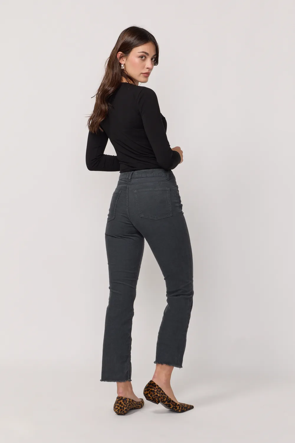 acquaverde Cara pantaloni velluto antracite bootcut