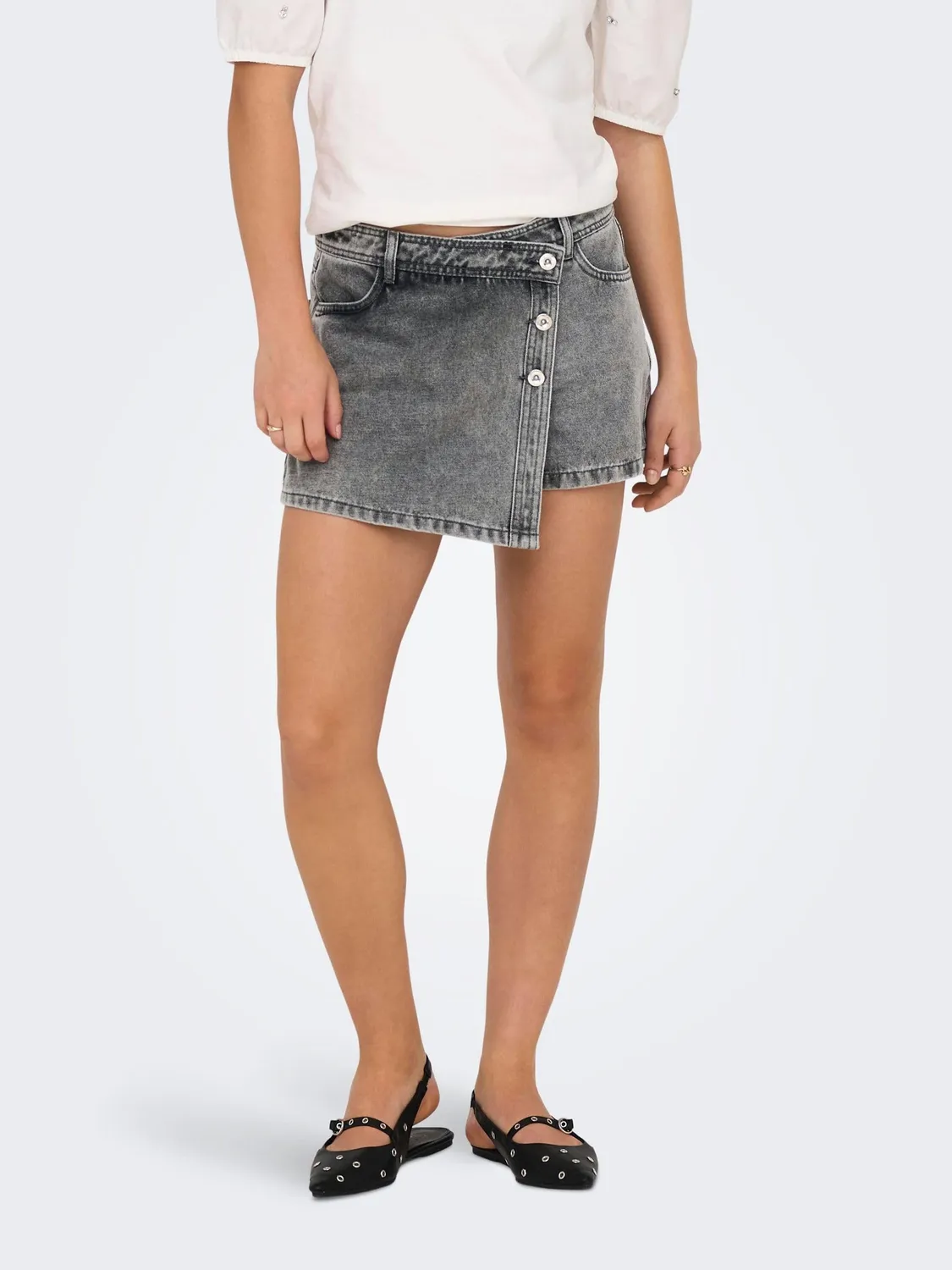 ONLY Onllesly Gonna Jeans Donna XL Grigio Chiaro