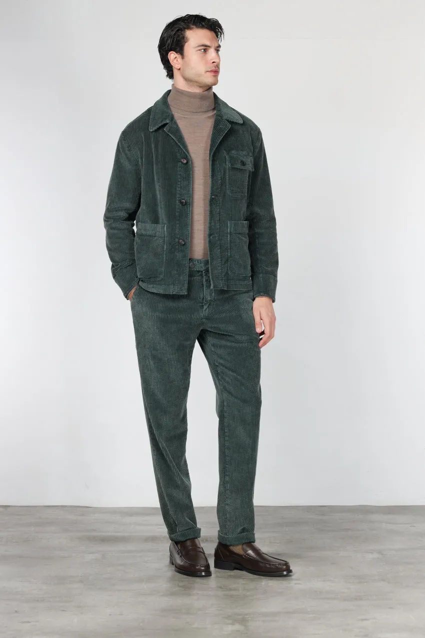 Mason's Paris chino uomo verde scuro velluto carrot