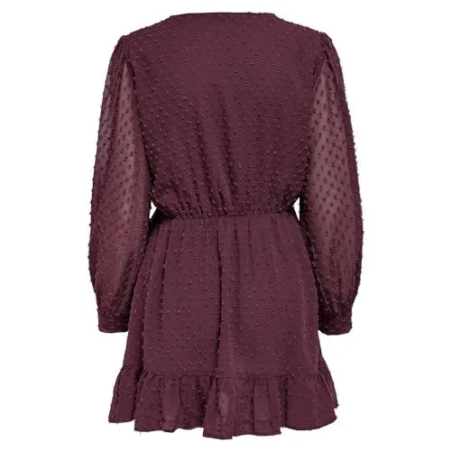 Only Onltiva Wrap abito corto donna nero incrocio